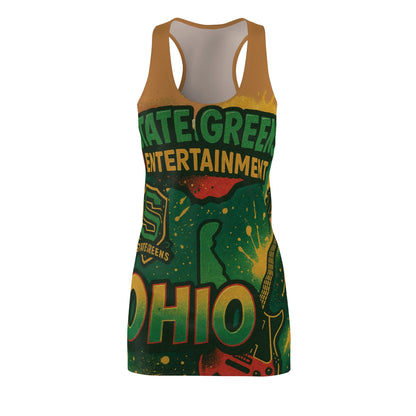 Racerback Dress, Ohio Graphic Print, Fun Summer Fashion for Women, Festival Outfit, Casual Wear, Vibrant Style
