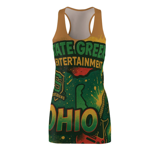 Racerback Dress, Ohio Graphic Print, Fun Summer Fashion for Women, Festival Outfit, Casual Wear, Vibrant Style