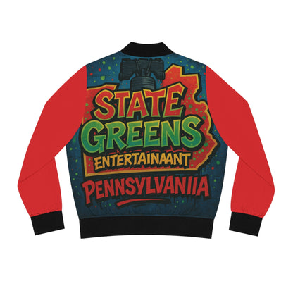 Bomber Jacket, Street Art Style, Women's Outerwear, Customizable Fashion, Urban Chic Look, Gift for Women, Trendy Trendsetter, Vibrant