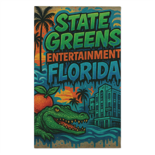 Florida State Greens Rally Towel, Fun Beach, Sport or Concert Gift, Poolside Essential, Vacation Souvenir, Colorful Artwork